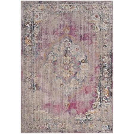 Safavieh 2 ft. 3 in. x 6 ft. Bristol Rectangle Power-Loomed Rug - Fuchsia & Light Gray BTL343B-26